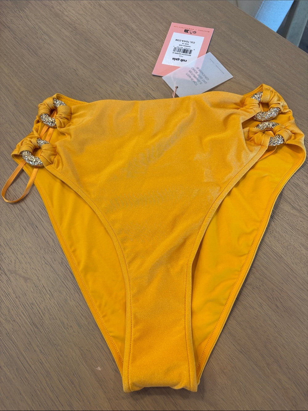 NWT Cult Gaia Swim Bottoms Pisa Size Medium Marmalade Golden Yellow